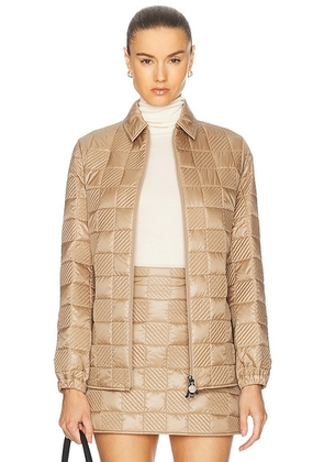 Moncler Zip Up Jacket in Tan - Tan. Size 42 (also in 44, 40).