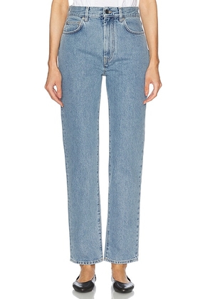 Loulou de Saison Wular Straight Leg Jeans in Washed Light Blue - Blue. Size 28 (also in 26, 29, 30, 31).