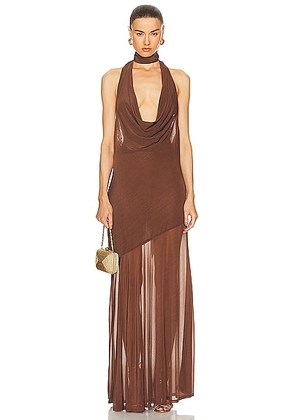 LPA Estelle Maxi Dress in Chocolate - Chocolate. Size M (also in L, S, XL, XS, XXS).