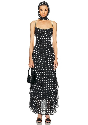 LPA Giulia Maxi Dress in Black And Cream - Black. Size S (also in XS).
