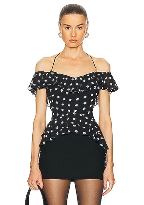 LPA Giulia Top in Black And Cream - Black. Size M (also in L, S, XS, XXS).