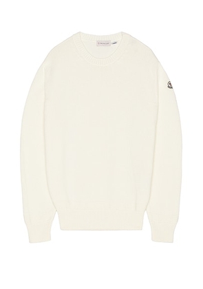 Moncler Crew Neck Sweater in Silk White - White. Size M (also in L, S, XL/1X).