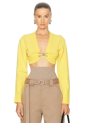 Moschino Jeans Long Sleeve Cardigan in Yellow - Yellow. Size XS (also in S).