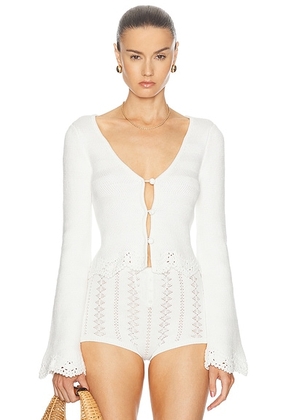 LPA Heidi Cardigan in White - White. Size XL (also in L).