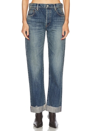 Moussy Vintage Hopewell Straight Jeans in Dark Blue - Denim-Dark. Size 25 (also in 24, 27).
