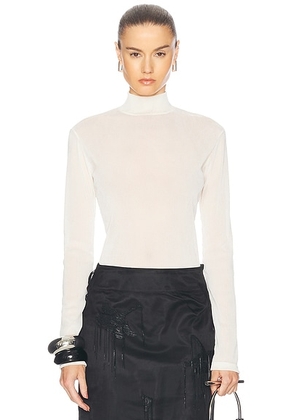 Ludovic de Saint Sernin Mock Neck Top in Cream - Cream. Size S (also in M).