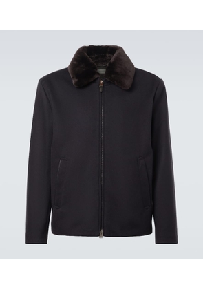 Canali Shearling-trimmed cashmere jacket