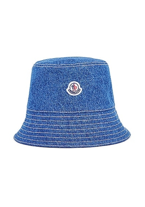 Moncler Bucket Hat in Blue - Denim-Medium. Size M (also in L).