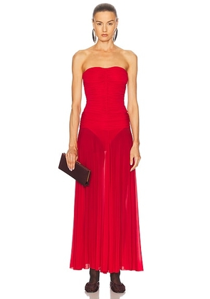 Magda Butrym Strapless Long Dress in Red - Red. Size 40 (also in 36).