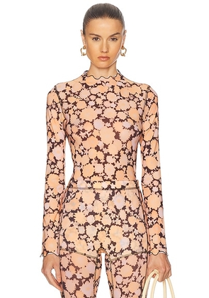 KNWLS Halcyon Top in Hazy Floral - Cream. Size M (also in S, L).