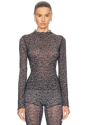 KNWLS Halcyon Top in Daisy - Black. Size M (also in XS, S, L).