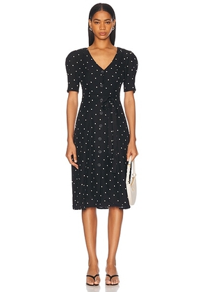LPA Bambina Dress in Black And Cream Dot - Black. Size S (also in XS, XXS).