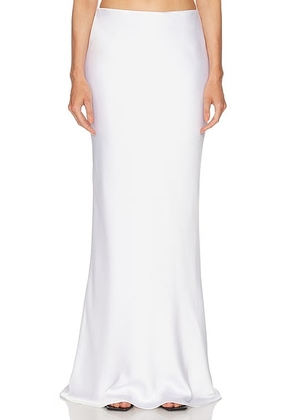 Norma Kamali Bias Obie Skirt in Snow White - White. Size XL (also in XS, S, M).