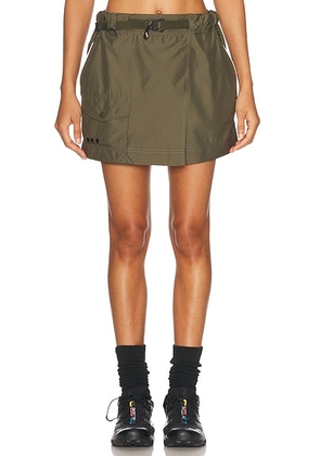 Moncler Grenoble Mini Skort in Thyme - Green. Size S (also in L).