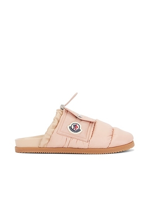 Moncler Mon Pocket Mule in Pink - Blush. Size 38 (also in 36, 40, 41).