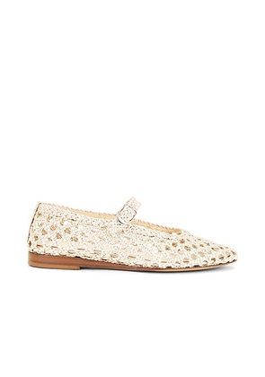 LE MONDE BÃRYL Mary Jane Woven Flat in Gold - Metallic Gold. Size 36.5 (also in 36).