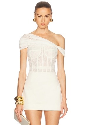 Oscar de la Renta Lace Blouse in Off White - Ivory. Size 8 (also in 0).