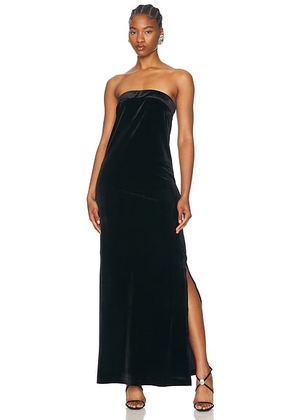 Norma Kamali Strapless Tailored Side Slit Gown in Black - Black. Size M (also in XS, S, L).