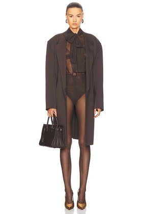 Norma Kamali Oversized Double Breasted Jacket in Espresso - Chocolate. Size M (also in L, XL, XS).