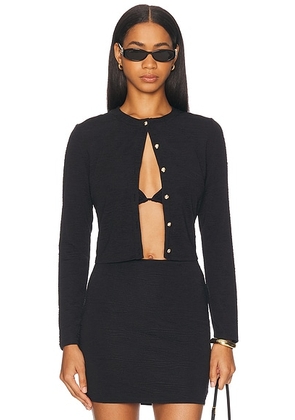 La Porte Lauren Swim Cardigan in Jet Black - Black. Size XS (also in S).