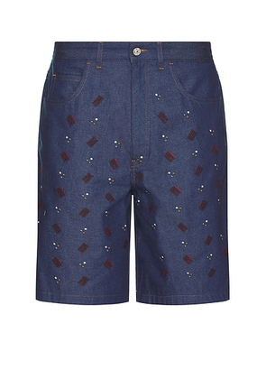Marni Embellished Denim Shorts in Blue - Blue. Size 34 (also in 32).