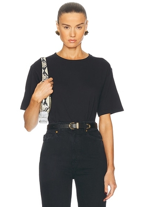 KHAITE Mae Short Sleeve Tee in Black - Black. Size S (also in M, XS).