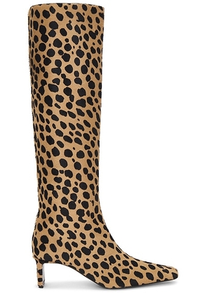 KHAITE Ona Knee High Boot in Camel & Black - Brown. Size 39.5 (also in 36.5, 40, 41).