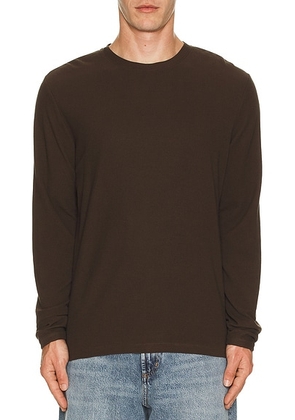 NN07 Clive Waffle Knit Tee in Demitasse - Brown. Size M (also in L, XL/1X).