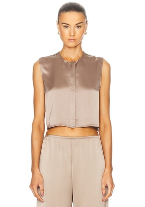LESET Barb Crewneck Top in Liquid Bronze - Neutral. Size M (also in L).
