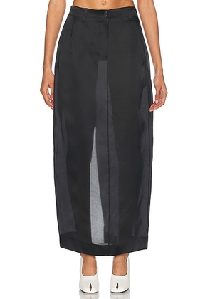 KHAITE Lucian Organza Skirt in Black - Black. Size 4 (also in 0, 6).