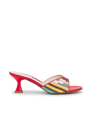 Missoni Cara Mule in Stripes Mare & Flamingo - Red. Size 39 (also in 35).