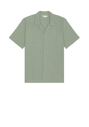 Onia Macro Waffle Vacation Shirt in Sage - Sage. Size M (also in L).