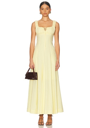 NICHOLAS Dina Midi Dress in Custard - Yellow. Size 4 (also in 10).