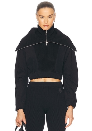 Moncler Genius X Willow Smith Brushed Fleece Pullover in Black - Black. Size M (also in XS, S, L).