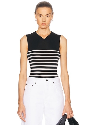 KHAITE Renato Top in Black & Pearl - Black. Size S (also in ).