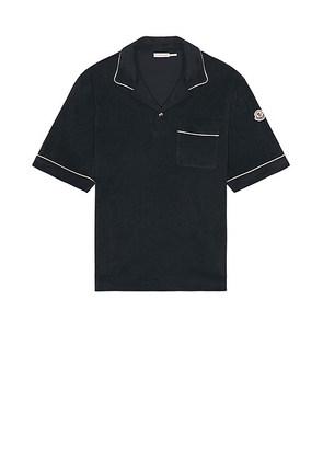 Moncler Short Sleeve Polo in Navy - Navy. Size M (also in L, S, XL/1X).
