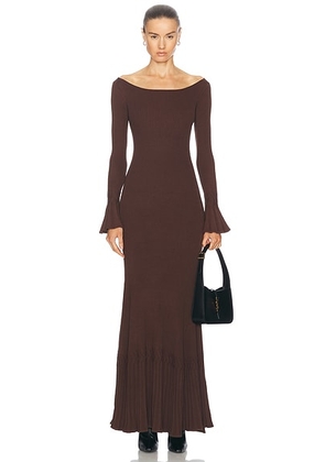 LPA Lainey Maxi Knit Dress in Chocolate Brown - Chocolate. Size M (also in L, S, XS, XXS).