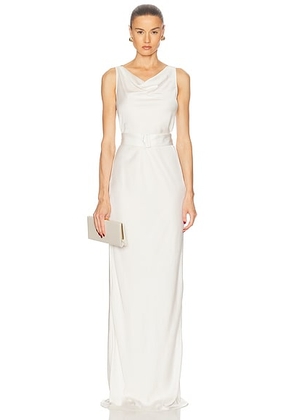 Lapointe Lightweight Satin Bias Belted Gown in Cream - Cream. Size 2 (also in 6, 8).
