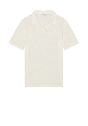 Onia Shaun Linen Polo in White - White. Size XL/1X (also in ).