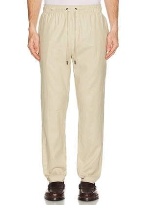 Onia Stretch Linen Pull-on Pant in Sand - Beige. Size S (also in ).