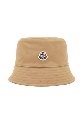 Moncler Bucket Hat in Warm Beige - Beige. Size S (also in M).