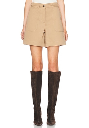 Moncler High Waisted Short in Warm Beige - Tan. Size 42 (also in 40, 44).