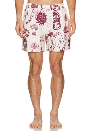 OAS Cantina Swim Shorts in White - White. Size M (also in L, S, XL/1X).