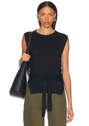 Lemaire Trompe L'oeil Sleeveless Top in Black - Black. Size XS (also in ).