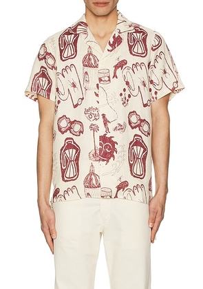 OAS Cantina Cuba Linen Shirt in White - Ivory. Size M (also in L, S).