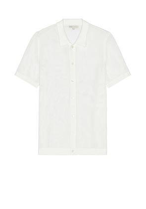 Onia Crochet Knit Button Up Shirt in White - White. Size S (also in ).