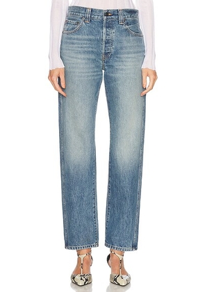 KHAITE Callum Straight Leg Jeans in Heath - Blue. Size 28 (also in 27, 29, 30, 31).