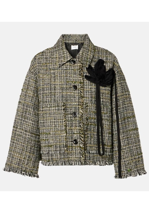 Erdem Floral-applique tweed jacket