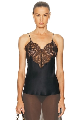 NILI LOTAN Mabelle Lace Cami Top in Black - Black. Size S (also in M, XS).