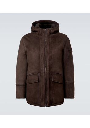 Stone Island Ghost shearling-lined suede jacket